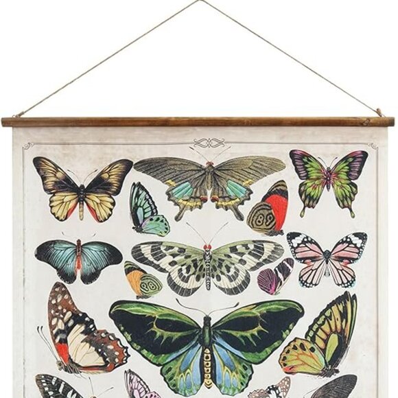 Butterflies Burlap & Wood Scroll Wall Décor - Picture 14 of 15